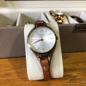 Fossil Georgia Brown Leather Watch ES3565